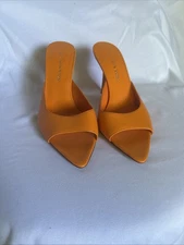 GIA x Pernille Teisbaek  Leather Slip On Pointed  Mules Flash Orange Sz EU 37.5