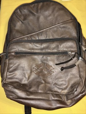 Vtg flight pax collection back pack brown Leather Felt Inside