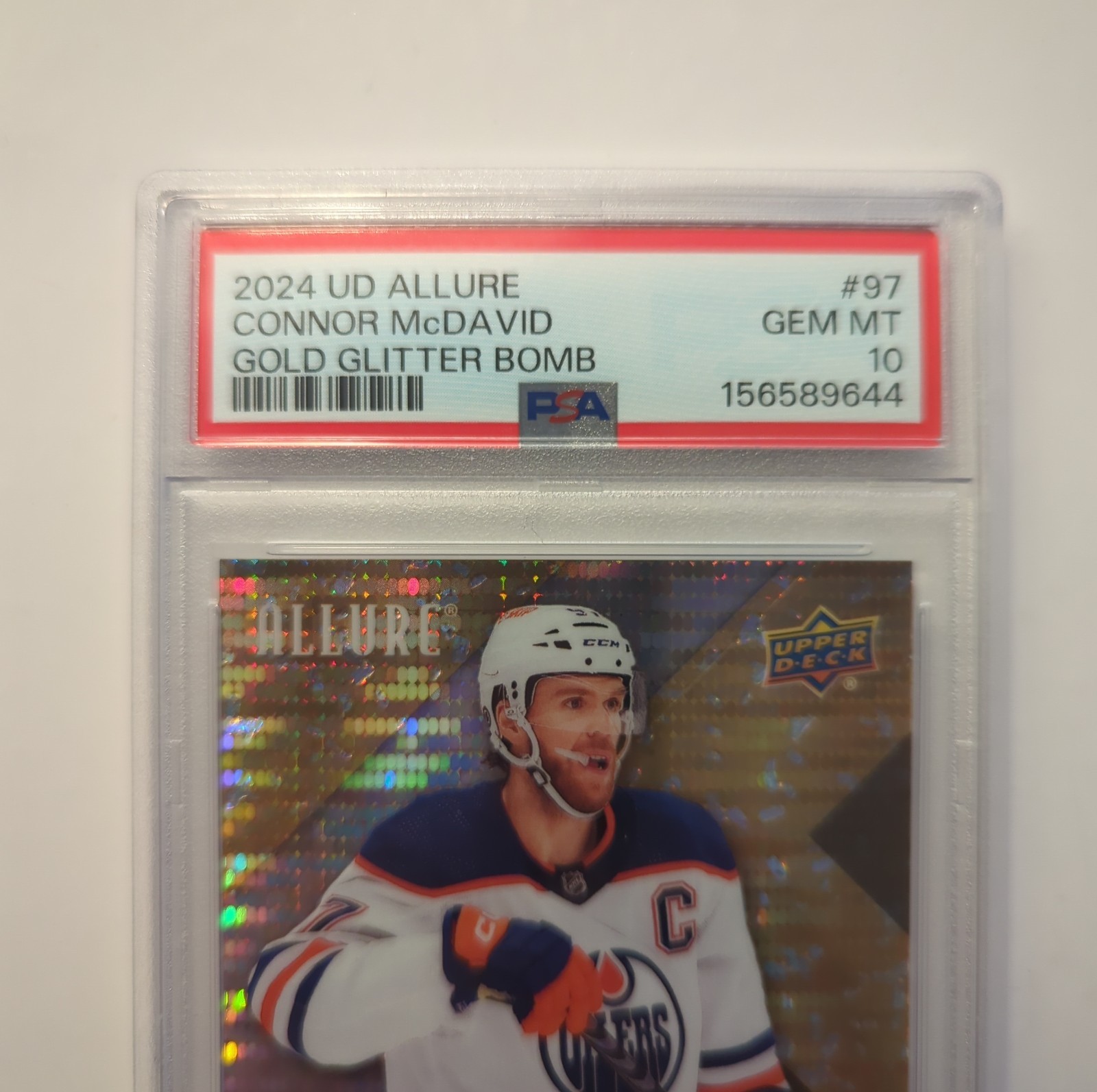 2024-25 Allure Gold Glitter Bomb Connor McDavid 175/199 PSA 10 POP 4 Edmonton 🔥 view 2