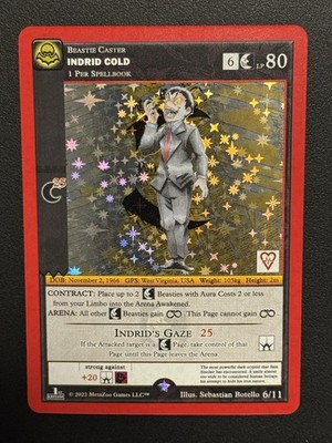 Metazoo Revive Nightfall Indrid 6/11 Full Holo NON Redeemable Holo Card