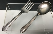 Vintage W.M. Rogers silver plate baby fork and spoon set.