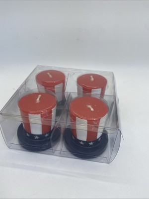 Set Of 4 Uncle Sam USA Hat Candles