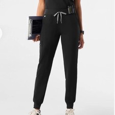 FIGS Zamora Jogger Medical Scrub Pants Black Technical Collection Women Small