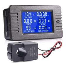 80-260V 100A AC Multi-meter, LCD Display Amp Volt Meter Energy Monitor Panel Kit