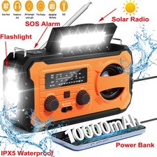 Emergency Weather Radio 100000mAh Portable Power Bank AM/FM USB Hand Crank Radio
