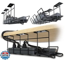 Compact Under Desk Cable Management Tray - Cable Organizer for Wire Managemen