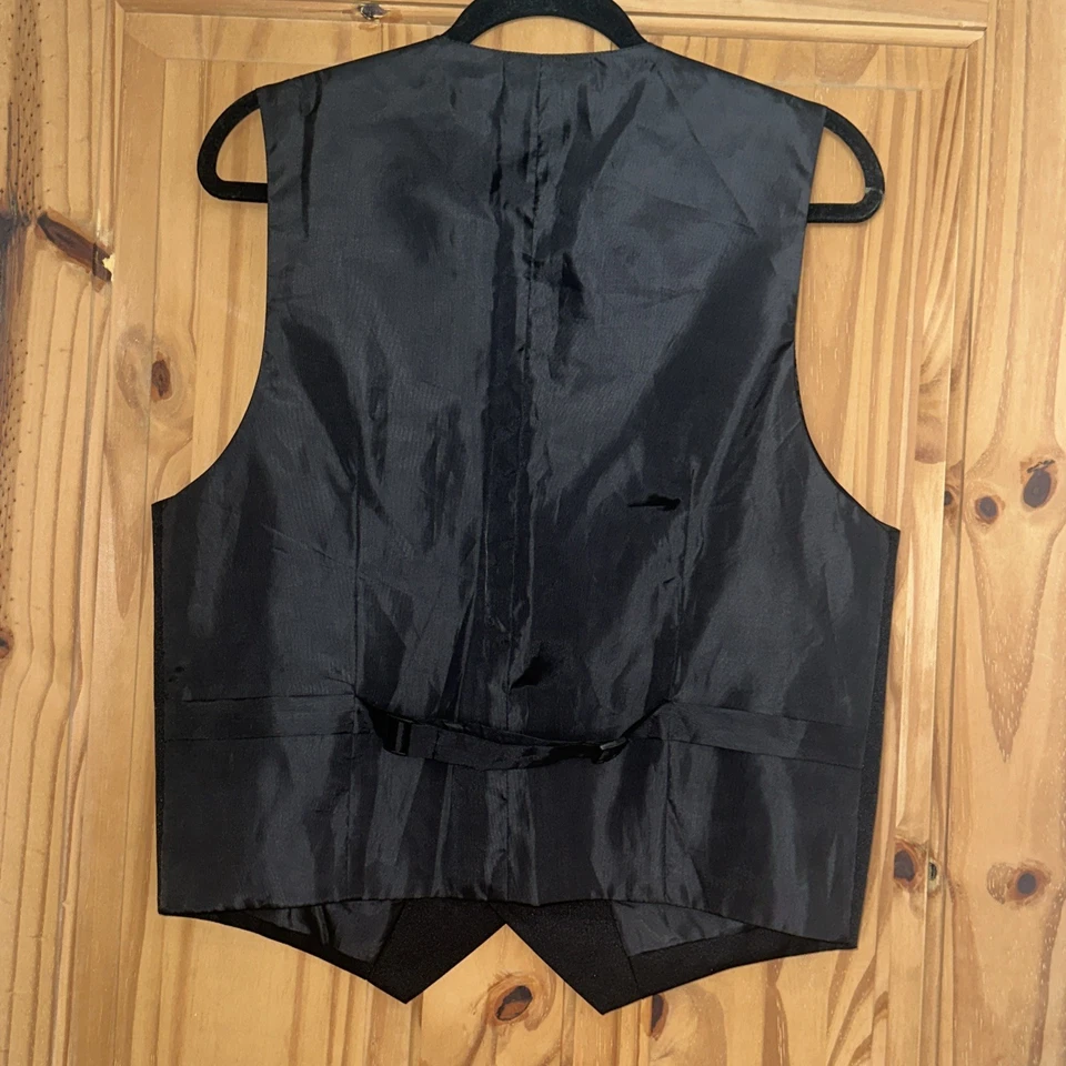 Colete Preto Masculino Umo Lorenzo Tamanho Médio M Terno Colete Uso Formal Cinco Botões - Imagem 2 de 4