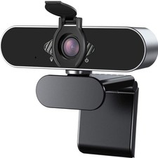 Webcam 1080P HD with Microphone  Privacy Cover, USB Web Cam with Live Stream...