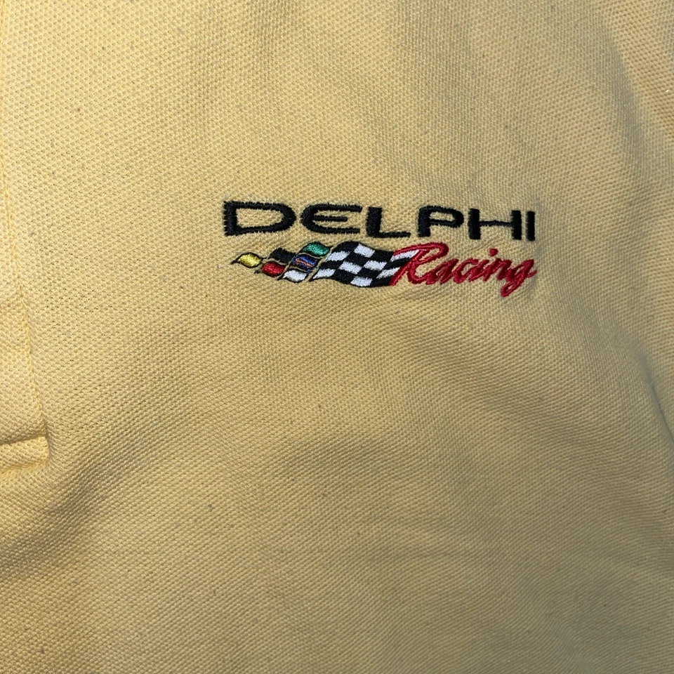 Polo De Colección Delphi Indy Racing Amarillo Negro Blanco Retro Indycar Ash City XL Foto 3 de 4
