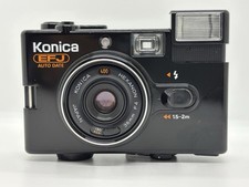 Exc Konica EFJ Auto Date 35mm Point Shoot Film Camera Black From Japan