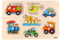 "Goki 57491 Steckpuzzle \"Verkehrsmittel\" Holz"