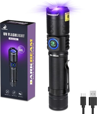 Linterna UV LED de luz negra de 395 nm linterna ultravioleta lampara de madera r