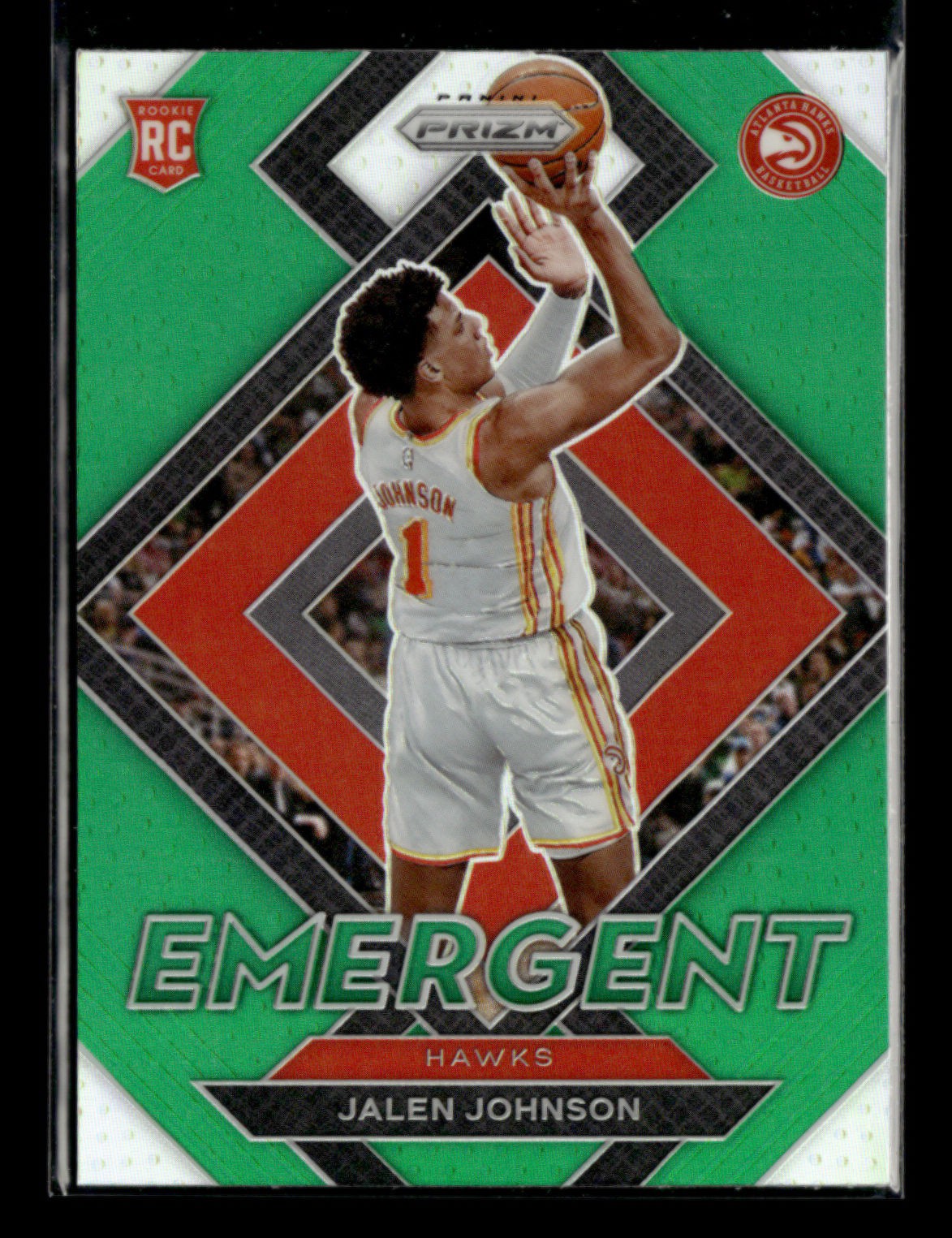 Jalen Johnson 2021-22 Panini Prizm Basketball RC Green Emergent ① [jm101