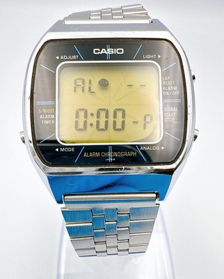CASIO A201 ALARM Blue Thunder TIME SHOCK Qz Watch JP Rare wrist