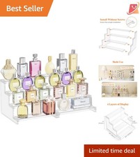 4 Tier Clear Display Riser Stand Plastic Organizer Makeup Perfume Figurine