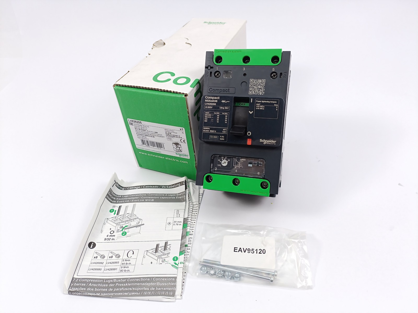 Schneider Electric LV426205 ComPact NSXm63B Circuit Breaker