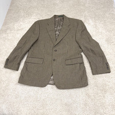 Vintage Lauren Ralph Lauren Tweed Houndstooth Sport Coat Mens 42 R Beige