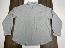 NEW Columbia PFG Mens Size XL Gray Button Shirt Omni Shade Long Sleeve NWT 48
