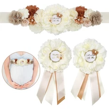 Teddy Maternity Sash Mom to Be Daddy , Bear Theme Baby Shower Decorations for
