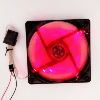 12CM fan with red light 12V 0.25A 3-wire silent computer chassis CPU cooling fan