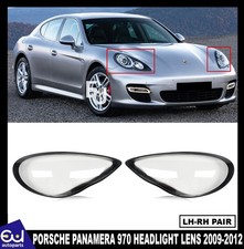 2X LEFT RIGHT SIDE FOR PORSCHE PANAMERA 970 2009-2013 HEADLIGHT GLASS LENS COVER