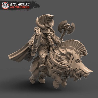 Dwarf Slayer Lord (Mounted) - 28mm Heroic Dwarves - Resin Tabletop Miniature