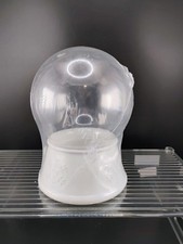 Clear Plastic Dome Snow-Globe Decoration With White Base & Snowflake Motif