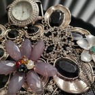 HUGE Lot 115pc Vintage - Now RHINESTONE Jewelry WEAR Repair ARTS & Crafts LQQK  — photo 7