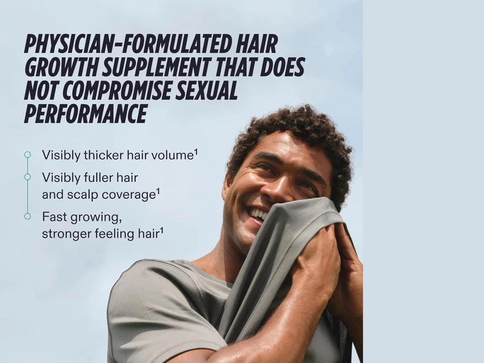 Suplemento de soporte capilar para hombre 3 piezas | 360 cápsulas | Botella de vidrio | Totalmente natural Foto 2 de 4