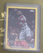 2023 Topps Chrome Update Connor Wong USC46 Red Sox Yellow Sparkle Refractor /75