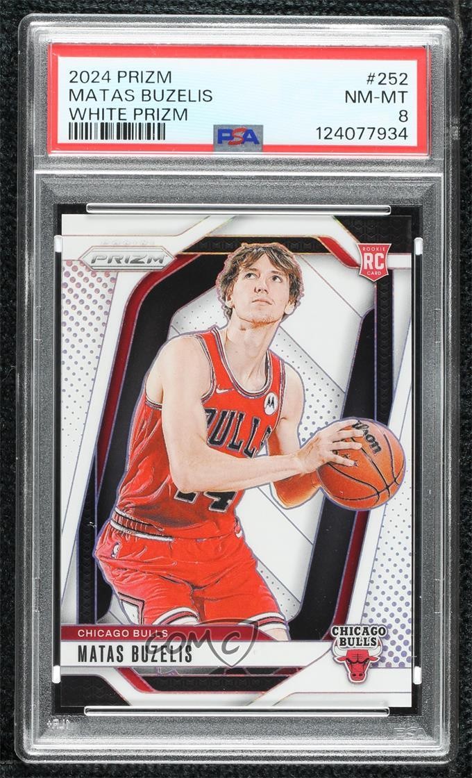 2024-25 Panini Prizm White Prizm 18/175 Matas Buzelis #252 PSA 8 0xh3