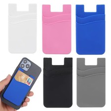 Slim Silicone Phone Wallet Stick On Credit Card Holder Pocket Universal Silicon.
