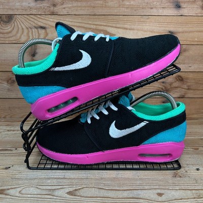 Nike Turnschuhe Herren Größe UK 7 Air Max Janoski 2 SB Cabana schwarz pink Skaterschuhe