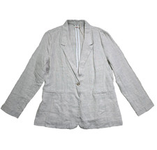 Faherty Weston Linen Blazer XL Beige Women's One Button Jacket Summer Light NWT
