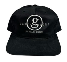 Vintage 90s Garth Brooks Hat Snapback World Tour Country Music Black Cap