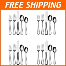 Complete 20-Piece Bravo Flatware Set - Mirror Finish, Durable & Elegant