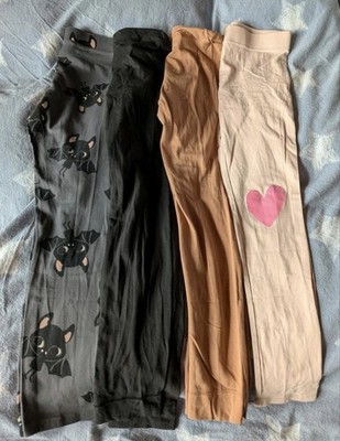 4x Leggings, Verstellbar, Fledermaus, Herz, H&M 134