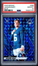 7153 Jaxson Dart 2025 Panini Mosaic #288 Blue Prizm Variation RC /99 PSA 10