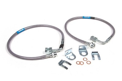 BDS Rear Brake Line Set Stainless Steel Fits 4-6.5 Inch Lift Fits Jeep Wrangler 