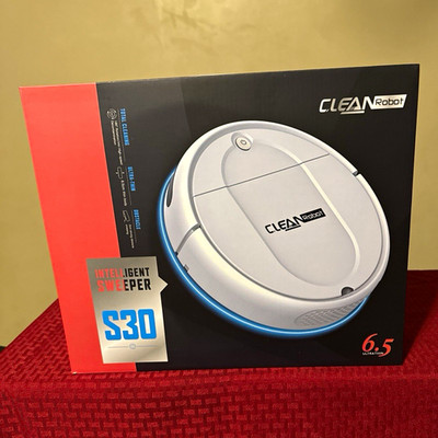 CLEAN Robot S30 Robotic Vacuum Bagless Double Rotation Hurricane Suction White