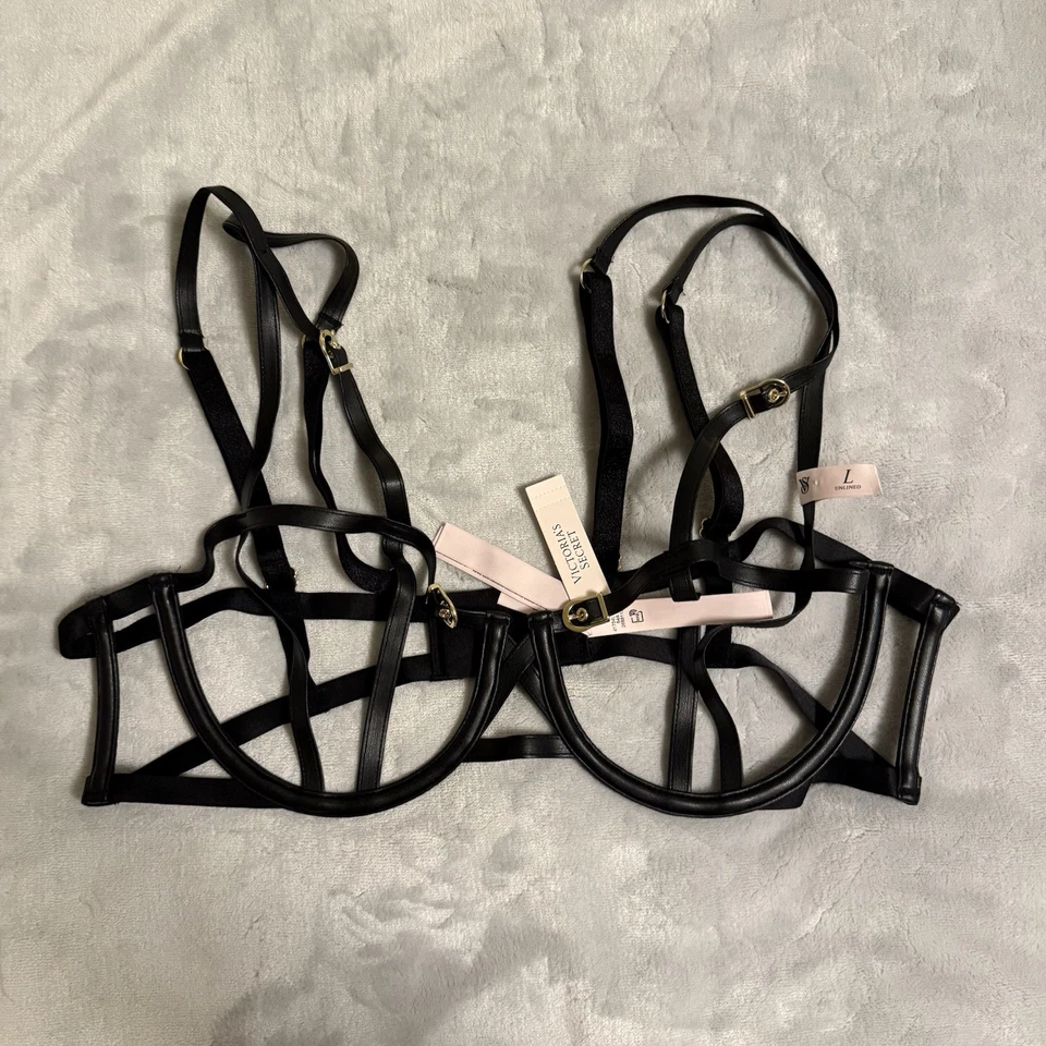 Victoria's Secret очень сексуальный с ремешками хорошо пряжка без подкладки бюстгальтер и соответствующие трусики - Изображение 3 из 4