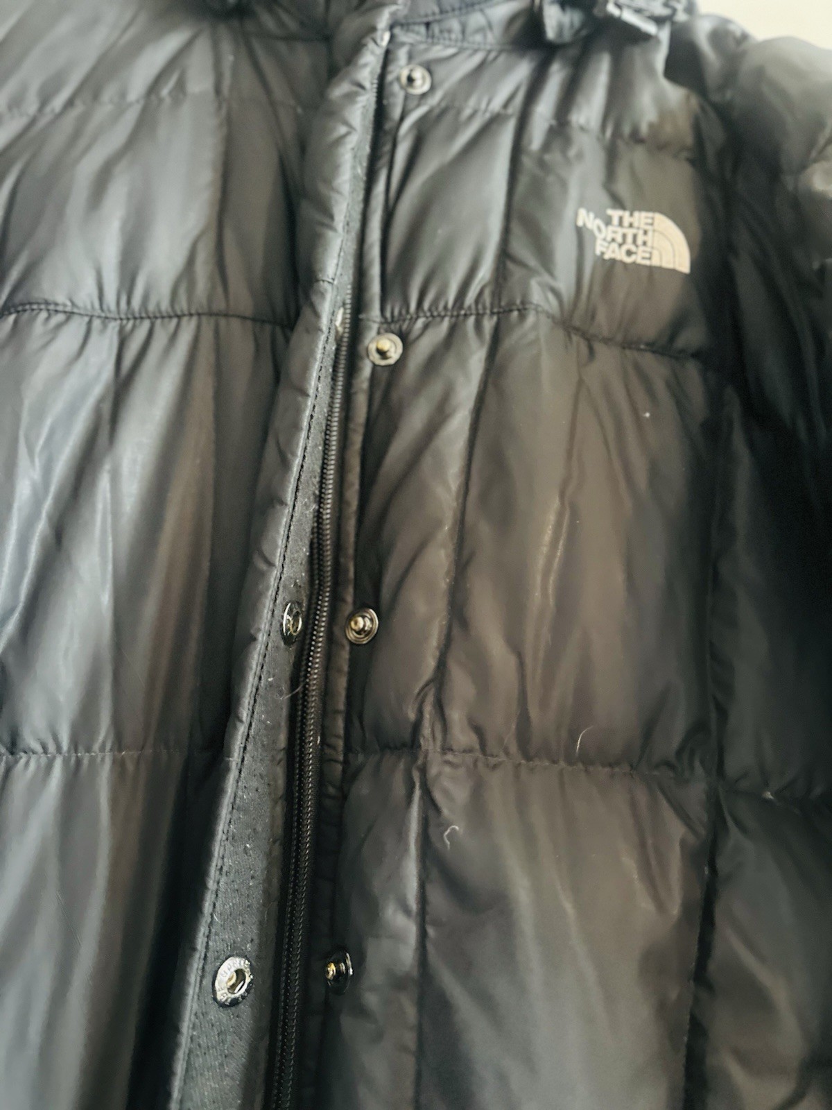 The North Face Coat Womens Small Black 700 Goose Down Puffer Hooded Ex- Long thumbnail 8