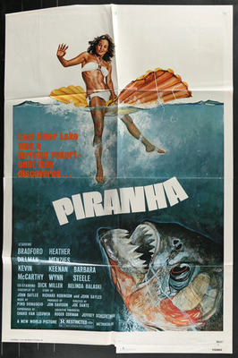 #ad Piranha 1978 Original Movie Poster Folded 27x41 $120.00