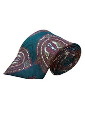 Wembley Mens Teal  Burgundy Paisley Necktie Stylish Accessory