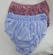 6pc Bikini Women Underwear Light Nylon Panties Soft Briefs Hip 38"-42" XL/Purple