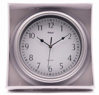 Mebus 16442 Quarz Wanduhr Silber Analog Uhr Modern Wohnzimmer KüChenuhr 519