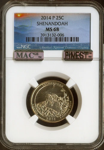 2014-P Shenandoah Quarter NGC MS68 MAC Quality 