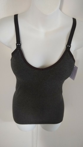 auden Maternity Adjustable Straps Clip-on Heather Gray Nursing Cami Top XS - Picture 7 of 12