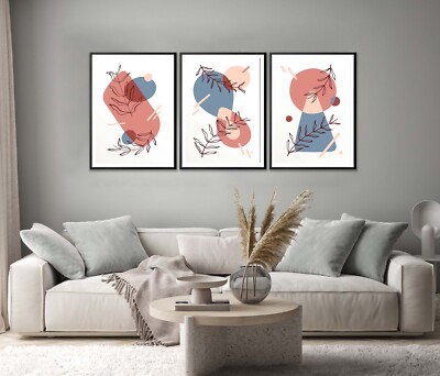 Line Art Abstract Vector Art Set of 3 Poster Wall Art Prints Unframed QUALITY