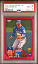 2023 Topps Chrome Bobby Witt Jr Pink Logofractor Refractor #/199 #176 PSA 10